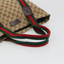 GUCCI GG Canvas Web Sherry Line Tote Bag Beige 189669 Auth mr2577A-7