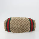 GUCCI GG Canvas Web Sherry Line Tote Bag Beige 189669 Auth mr2577A-5