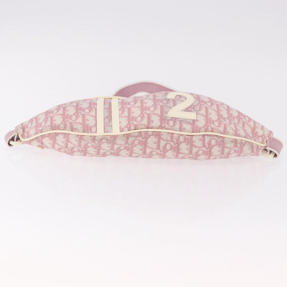 Christian Dior Shoulder Bag Nylon Pink Silver Auth mr2578A