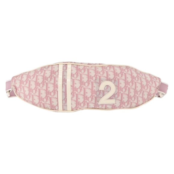 Christian Dior Shoulder Bag Nylon Pink Silver Auth mr2578A