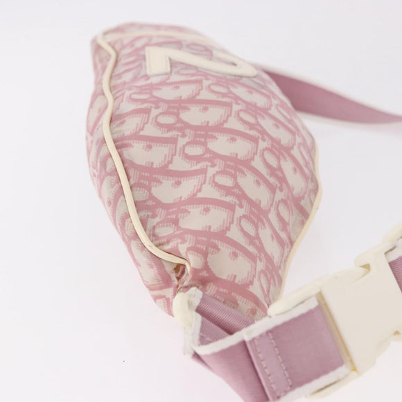 Christian Dior Shoulder Bag Nylon Pink Silver Auth mr2578A