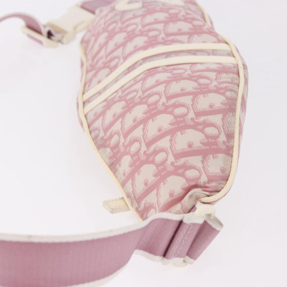 Christian Dior Shoulder Bag Nylon Pink Silver Auth mr2578A