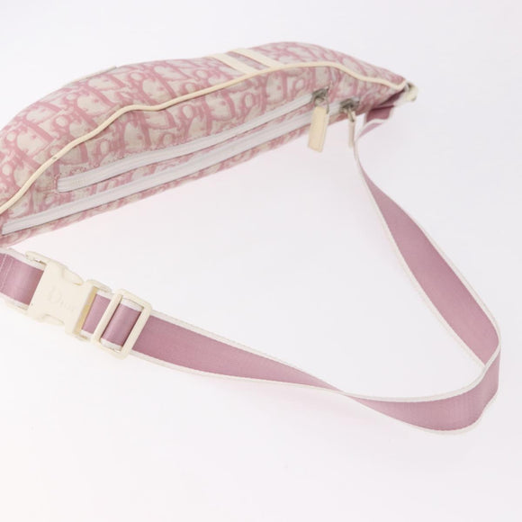Christian Dior Schoudertas Nylon Roze Zilver Authentiek mr2578A