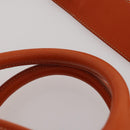 PRADA Hand Bag Canvas 2way Orange Gold Auth mr2579V-10