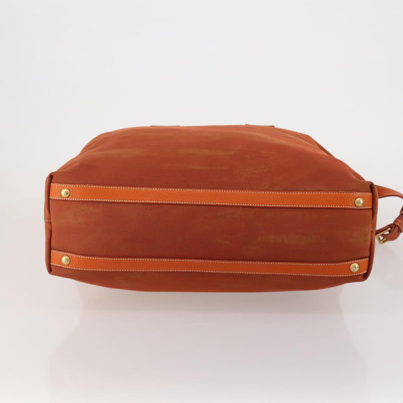 PRADA Hand Bag Canvas 2way Orange Gold Auth mr2579V