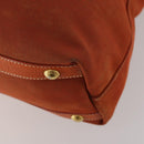 PRADA Hand Bag Canvas 2way Orange Gold Auth mr2579V-14