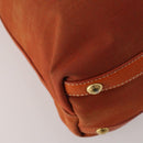 PRADA Hand Bag Canvas 2way Orange Gold Auth mr2579V-15