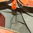 PRADA Hand Bag Canvas 2way Orange Gold Auth mr2579V-20