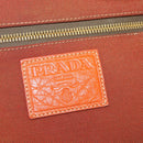 PRADA Hand Bag Canvas 2way Orange Gold Auth mr2579V-21