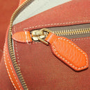 PRADA Hand Bag Canvas 2way Orange Gold Auth mr2579V-22