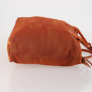PRADA Hand Bag Canvas 2way Orange Gold Auth mr2579V-4
