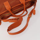 PRADA Hand Bag Canvas 2way Orange Gold Auth mr2579V-7