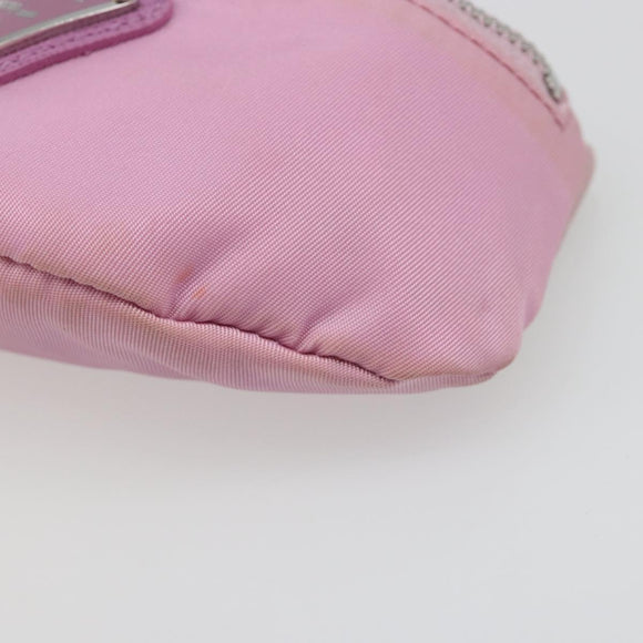 PRADA Arm Pouch Nylon Pink Silver Auth mr2583