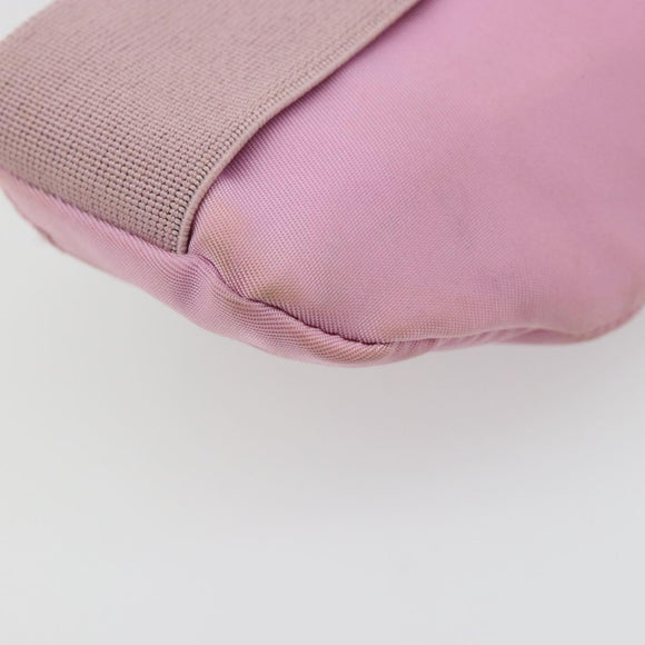 PRADA Arm Pouch Nylon Pink Silver Auth mr2583