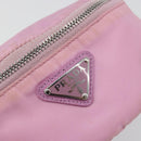 PRADA Arm Pouch Nylon Pink Silver Auth mr2583-17