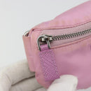 PRADA Arm Pouch Nylon Pink Silver Auth mr2583-18