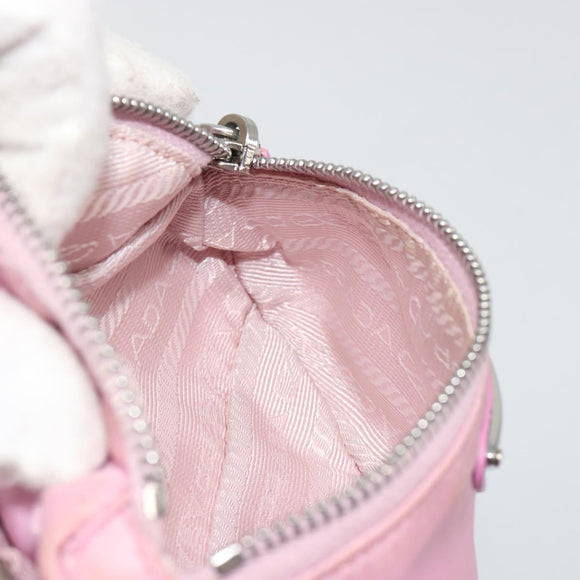PRADA Arm Pouch Nylon Pink Silver Auth mr2583