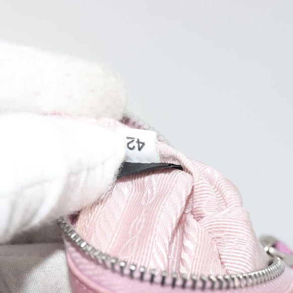 PRADA Arm Pouch Nylon Pink Silver Auth mr2583