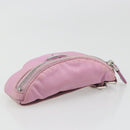 PRADA Arm Pouch Nylon Pink Silver Auth mr2583-6