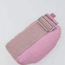 PRADA Arm Pouch Nylon Pink Silver Auth mr2583-7