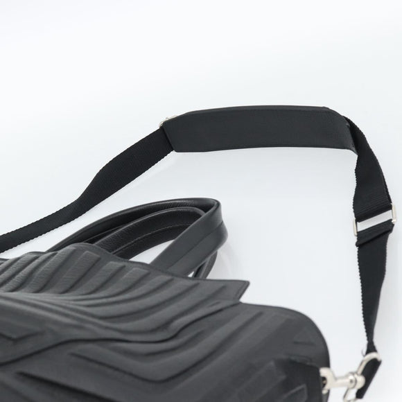 BALENCIAGA Car Hand Bag Leather 2way Black Silver 679461 Auth mr2586V