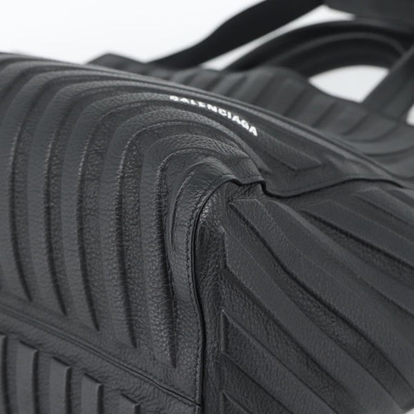 BALENCIAGA Car Hand Bag Leather 2way Black Silver 679461 Auth mr2586V