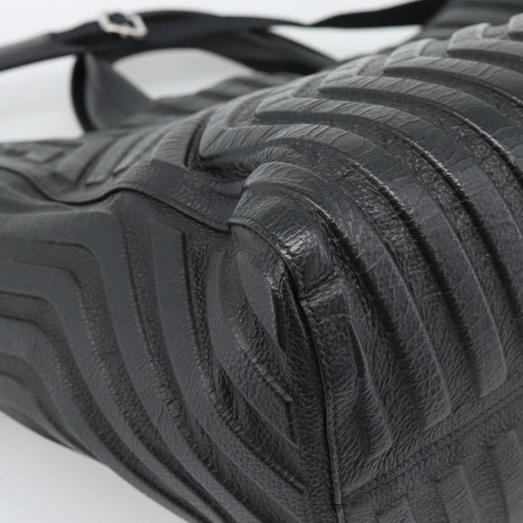 BALENCIAGA Car Hand Bag Leather 2way Black Silver 679461 Auth mr2586V