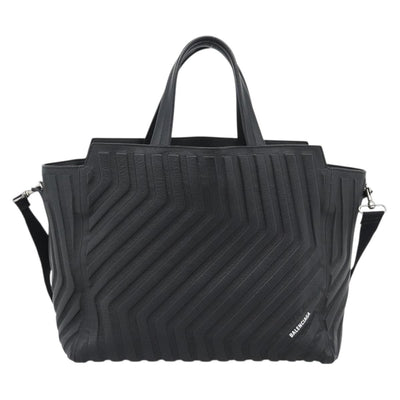 BALENCIAGA Car Hand Bag Leather 2way Black Silver 679461 Auth mr2586V - 0