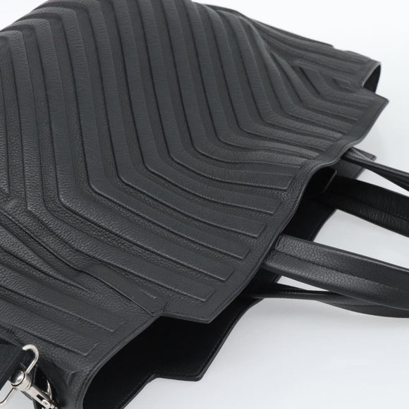 BALENCIAGA Car Hand Bag Leather 2way Black Silver 679461 Auth mr2586V