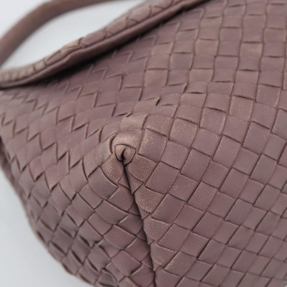 BOTTEGA VENETA INTRECCIATO Hand Bag Leather Purple Gold Auth mr2587A