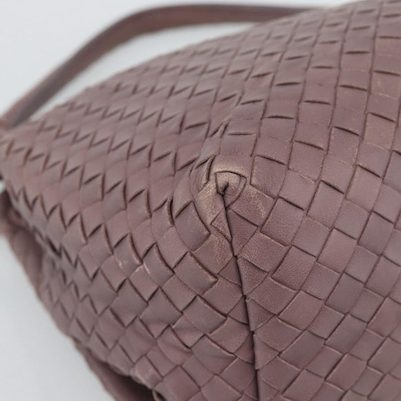 BOTTEGA VENETA INTRECCIATO Hand Bag Leather Purple Gold Auth mr2587A