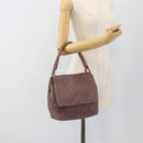 BOTTEGA VENETA INTRECCIATO Hand Bag Leather Purple Gold Auth mr2587A-23