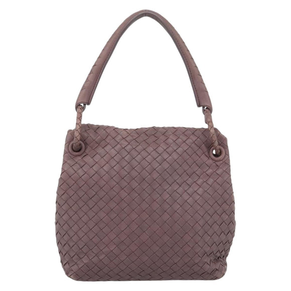BOTTEGA VENETA INTRECCIATO Hand Bag Leather Purple Gold Auth mr2587A