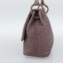 BOTTEGA VENETA INTRECCIATO Hand Bag Leather Purple Gold Auth mr2587A-4