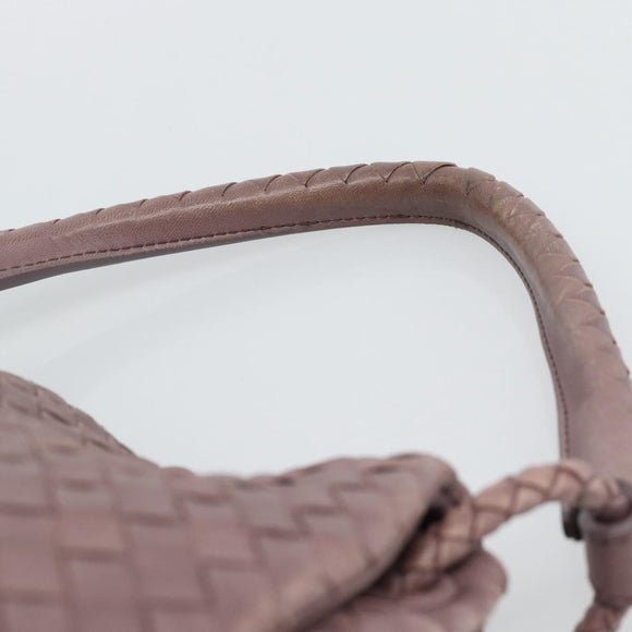 BOTTEGA VENETA INTRECCIATO Hand Bag Leather Purple Gold Auth mr2587A