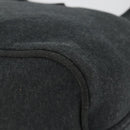 FENDI Mamma Baguette Hand Bag cotton Gray Silver Auth mr2591-16