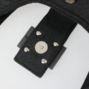 FENDI Mamma Baguette Hand Bag cotton Gray Silver Auth mr2591-19