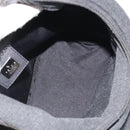 FENDI Mamma Baguette Hand Bag cotton Gray Silver Auth mr2591-10