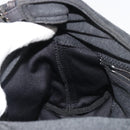 FENDI Mamma Baguette Hand Bag cotton Gray Silver Auth mr2591-21