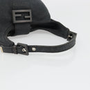 FENDI Mamma Baguette Hand Bag cotton Gray Silver Auth mr2591-7