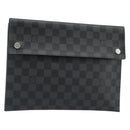 LOUIS VUITTON Damier Graphite Alpha Triple Pouch Bag N60255 LV Auth mr2593A-1
