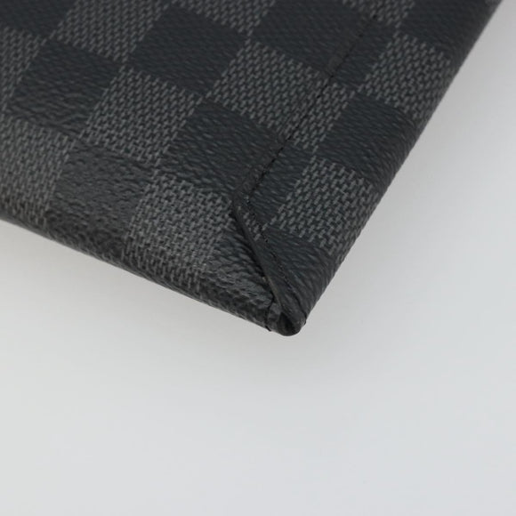 LOUIS VUITTON Damier Graphite Alpha Triple Pouch Bag N60255 LV Auth mr2593A