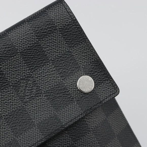 LOUIS VUITTON Damier Graphite Alpha Triple Pouch Bag N60255 LV Auth mr2593A