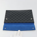 LOUIS VUITTON Damier Graphite Alpha Triple Pouch Bag N60255 LV Auth mr2593A-9