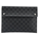 LOUIS VUITTON Damier Graphite Alpha Triple Pouch Bag N60255 LV Auth mr2593A-13