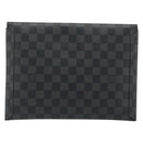 LOUIS VUITTON Damier Graphite Alpha Triple Pouch Bag N60255 LV Auth mr2593A-2