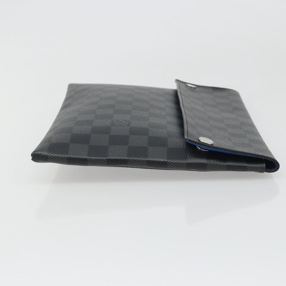 LOUIS VUITTON Damier Graphite Alpha Triple Pouch Bag N60255 LV Auth mr2593A