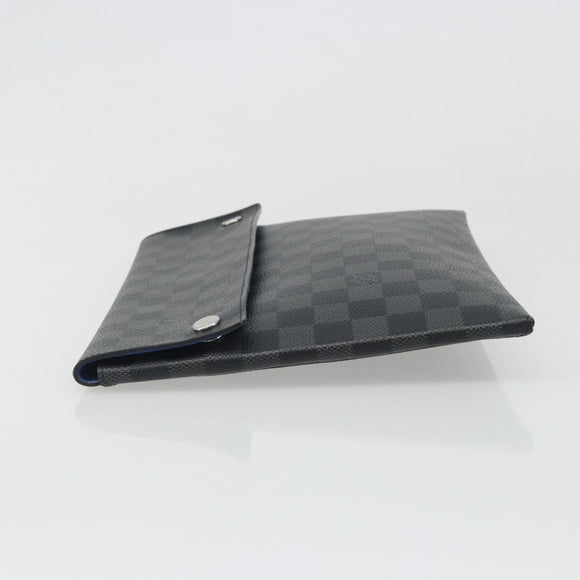 LOUIS VUITTON Damier Graphite Alpha Triple Pouch Bag N60255 LV Auth mr2593A