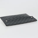 LOUIS VUITTON Damier Graphite Alpha Triple Pouch Bag N60255 LV Auth mr2593A-5