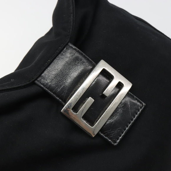FENDI Hand Bag cotton Black Silver Auth mr2595